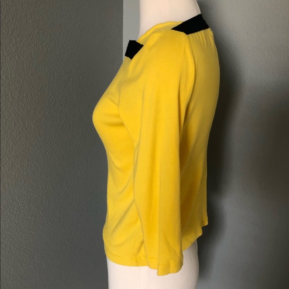 Lauren Ralph Lauren Vintage Yellow/Black Boat Neck Blouse - Picture 4 of 16